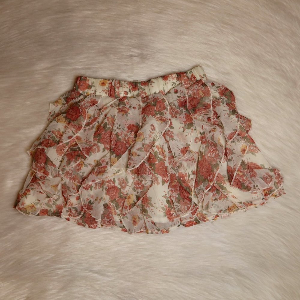 Ruffle Floral Skirt by Rachael & Chloe